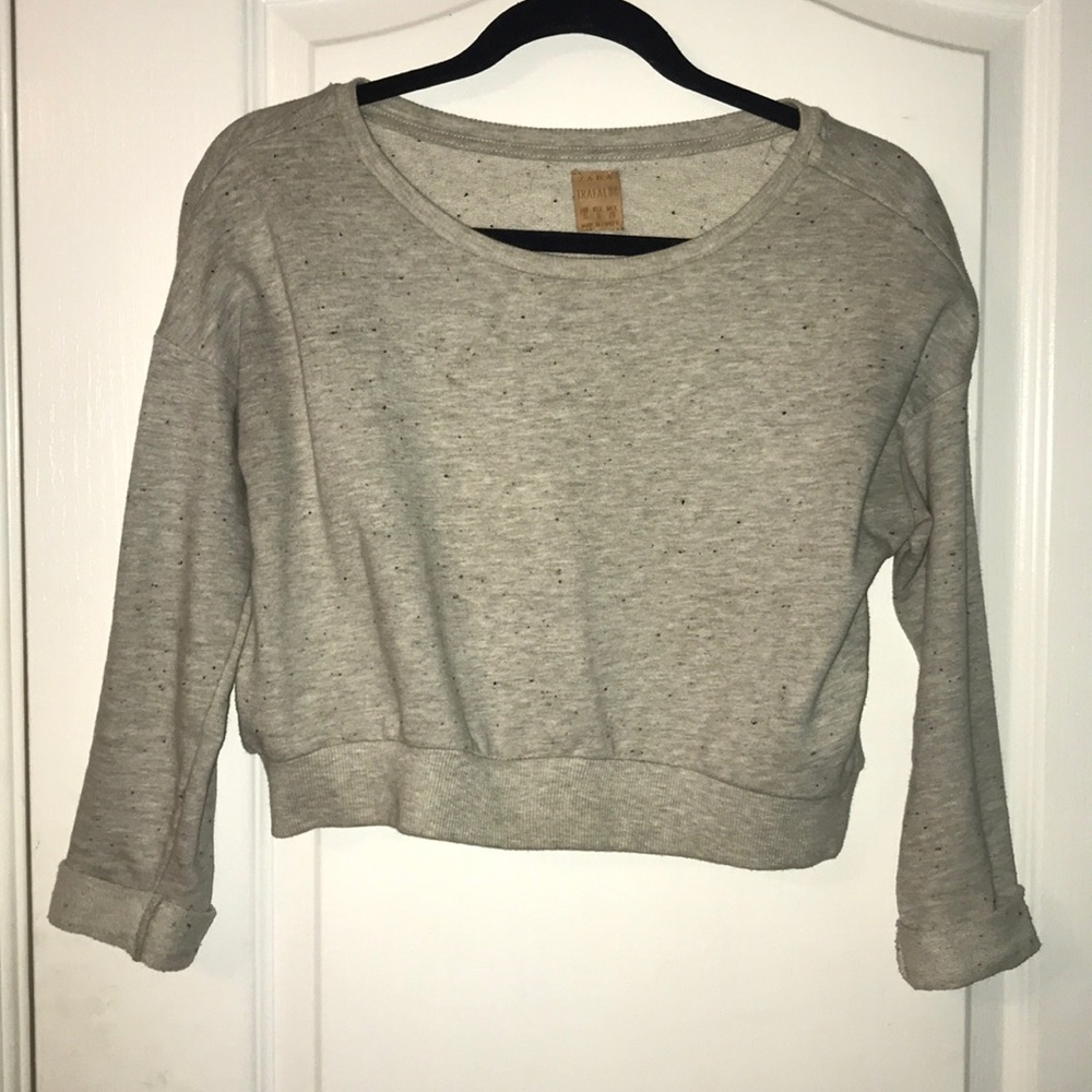 ZARA CROPPED SWEATER HEATHER GREY
